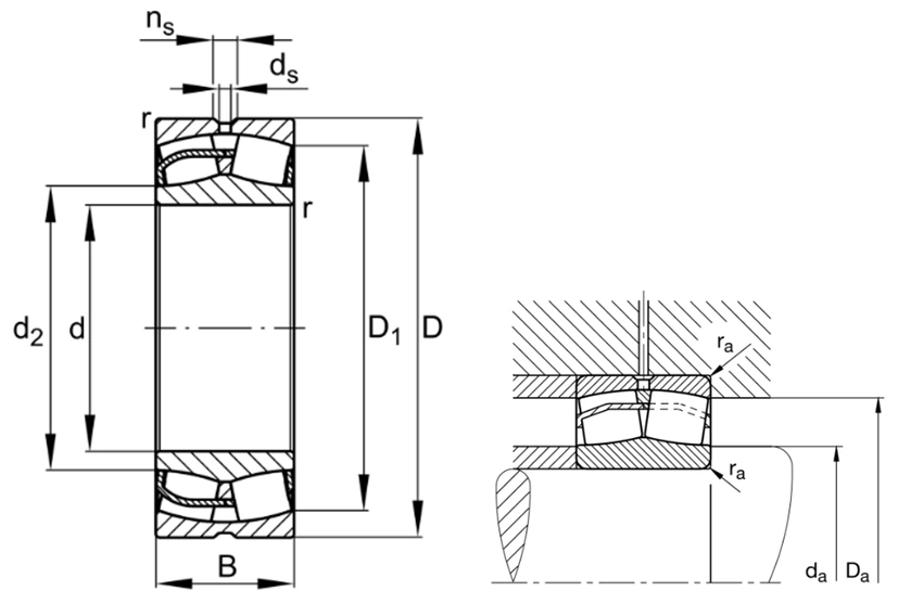 24144-BE-XL-K30-C3 Spherical Roller Bearing drawing 24144-BE-XL-K30-C3 Spherical Roller Bearing drawing