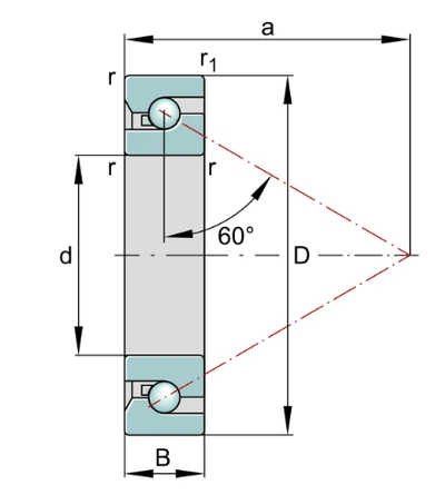BSB2047-2Z-SU-XL Axial Angular Contact Ball Bearing drawing BSB2047-2Z-SU-XL Axial Angular Contact Ball Bearing drawing